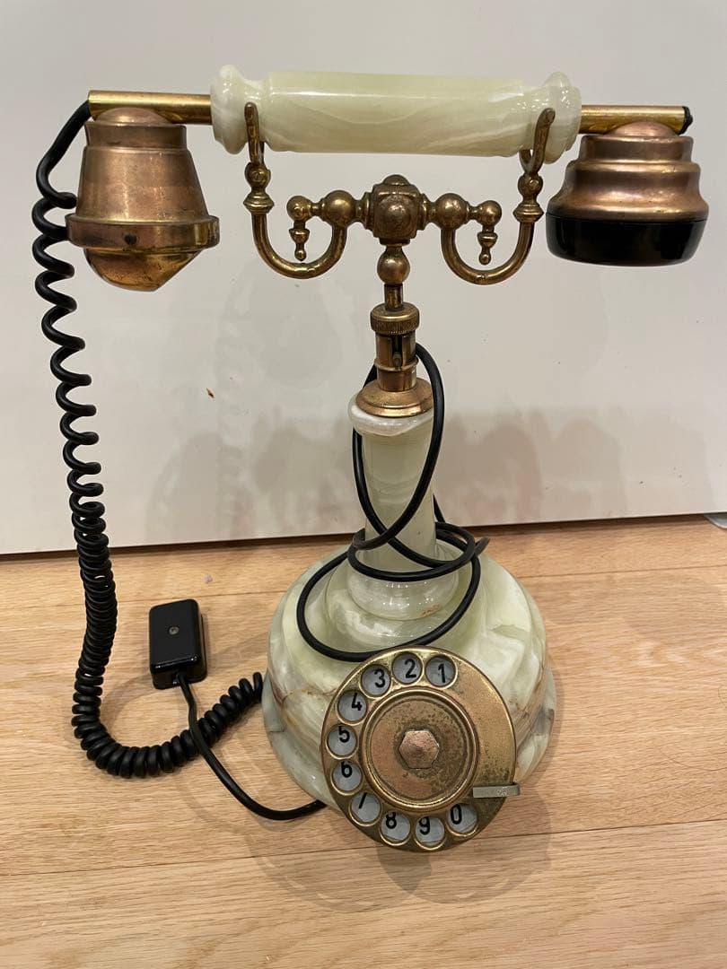 アンティーク電話機　ダイヤル式　TELART VIREGGIO 大理石