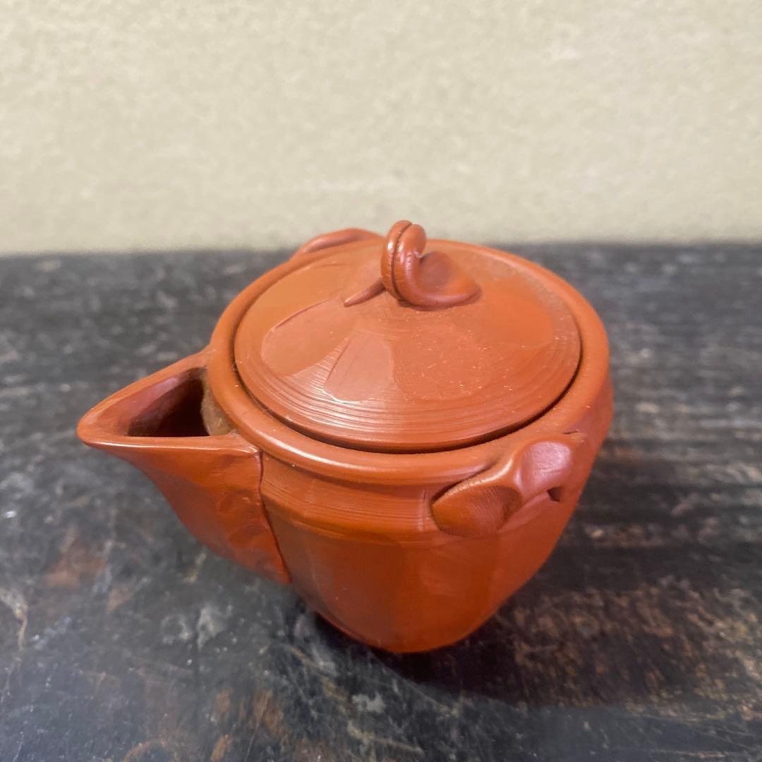 杉江木仙作　常滑急須 小型 朱泥　宝瓶　茶注A