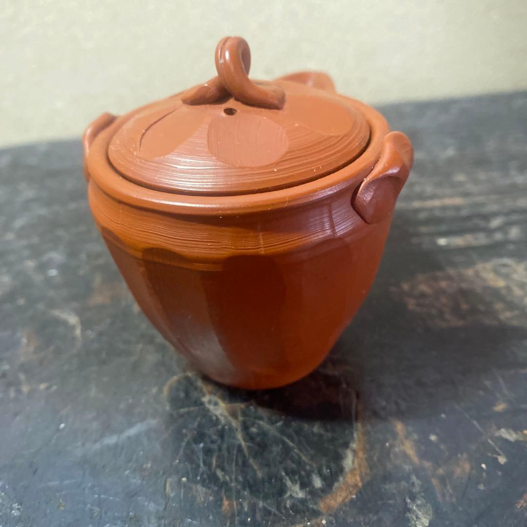 杉江木仙作　常滑急須 小型 朱泥　宝瓶　茶注A