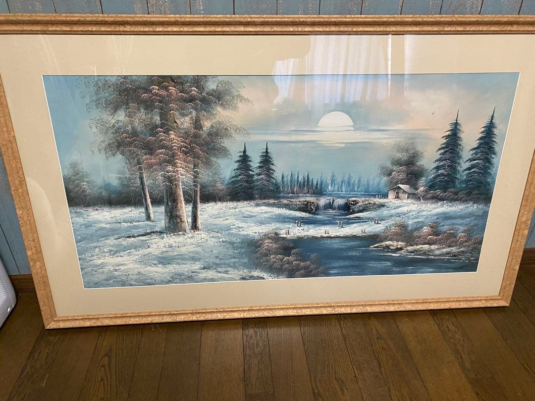絵画　冬の風景画　引き取り限定