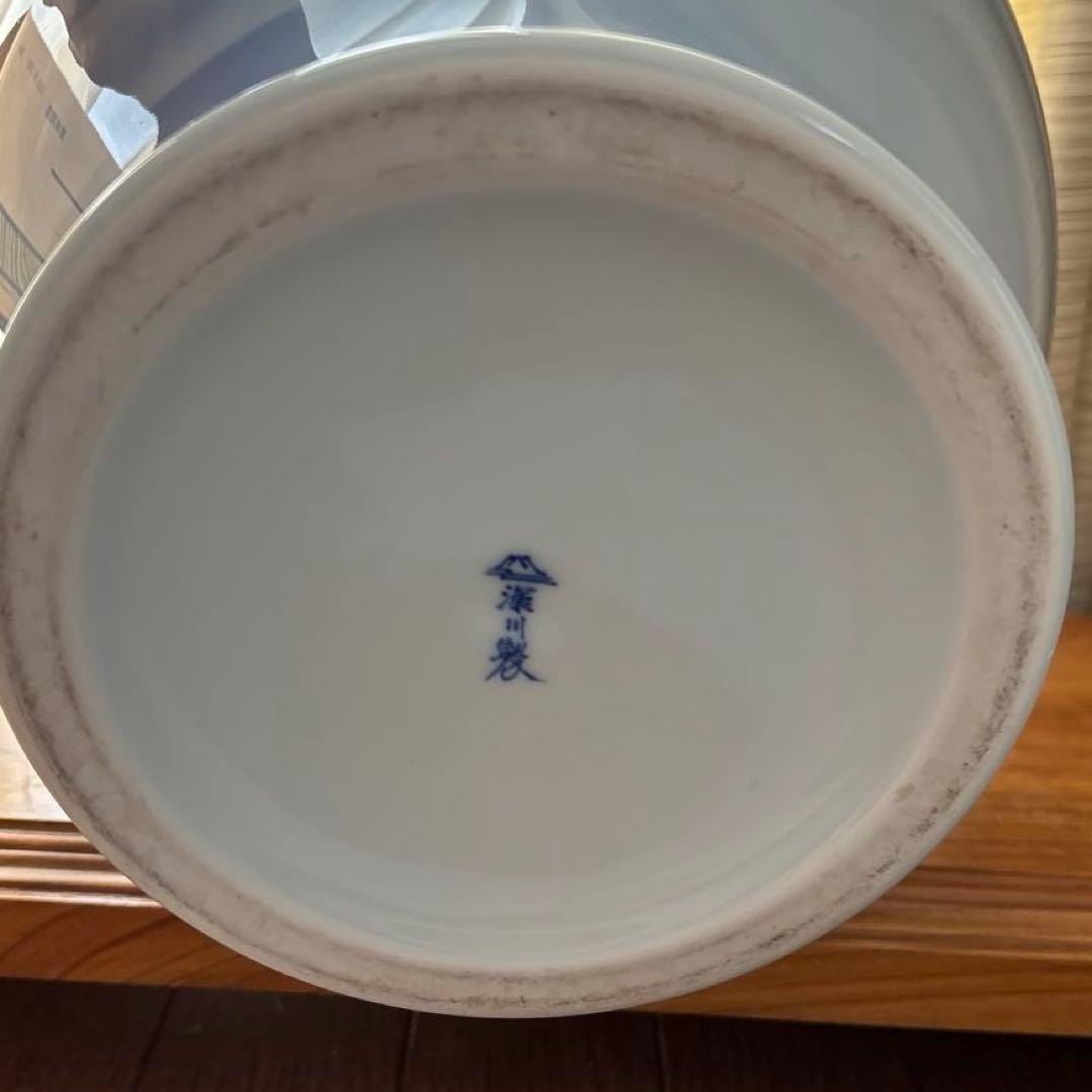 深川製磁 美術有田焼 松鯉 花瓶 宮内庁御用達 松と双鯉 大花瓶