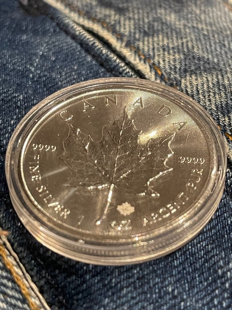 カナダ　2019年　メープルリーフ　銀貨　5ドル