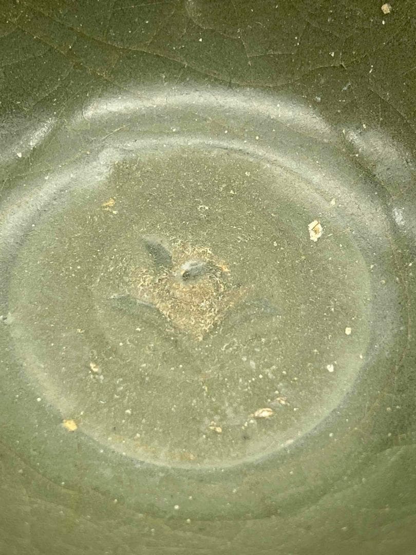 元時代　青磁　龍泉窯碗　青磁茶碗　唐物　古賞物 旧家蔵出し　茶道具(D-69)