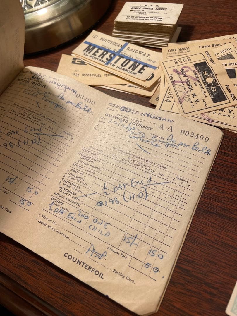 イギリス　鉄道チケット　冊子　レアな鉄道チケット詰め合わせ　ヴィンテージ