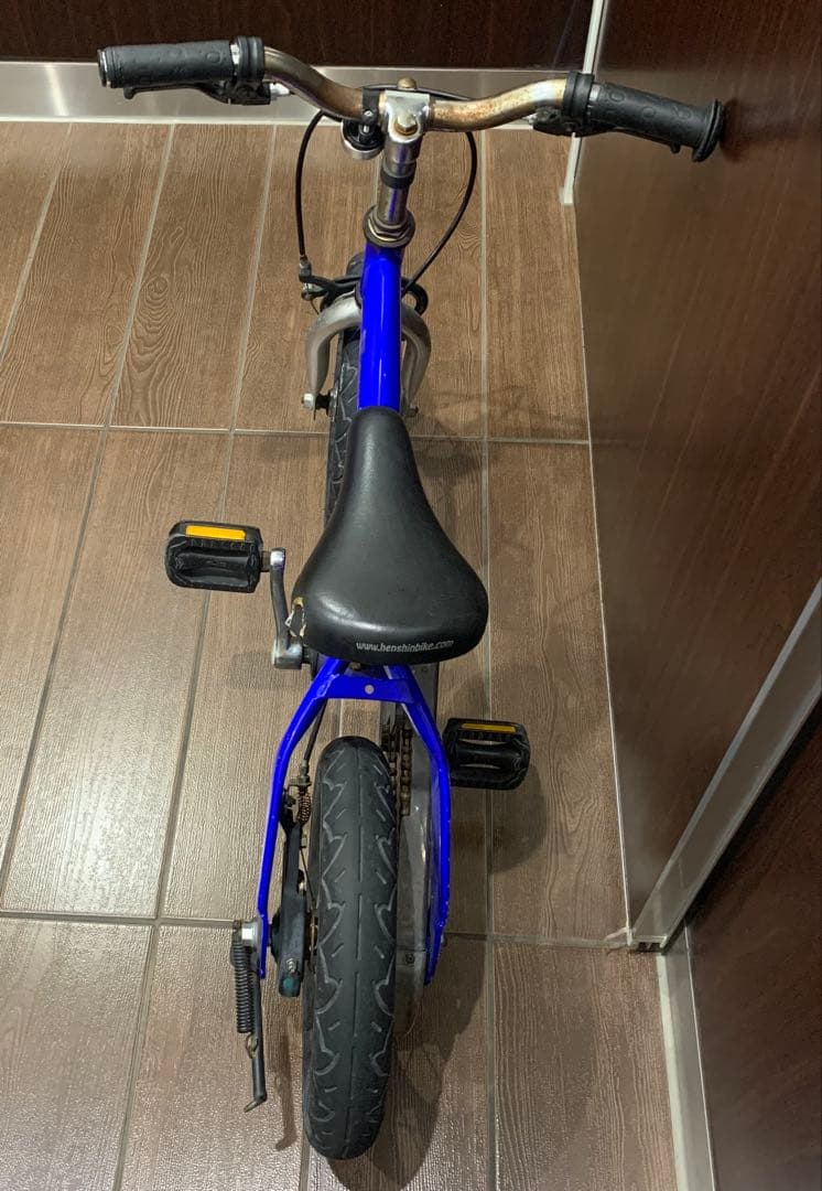 スタンド付 へんしん バイク X14 14インチ 青 キッズ 幼児 子供 自転車