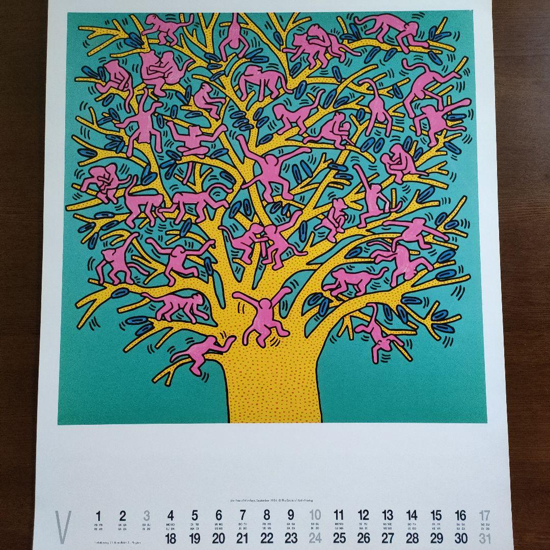 \"未使用\"キースヘリング Keith Haringリトポスター　1998カレンダ