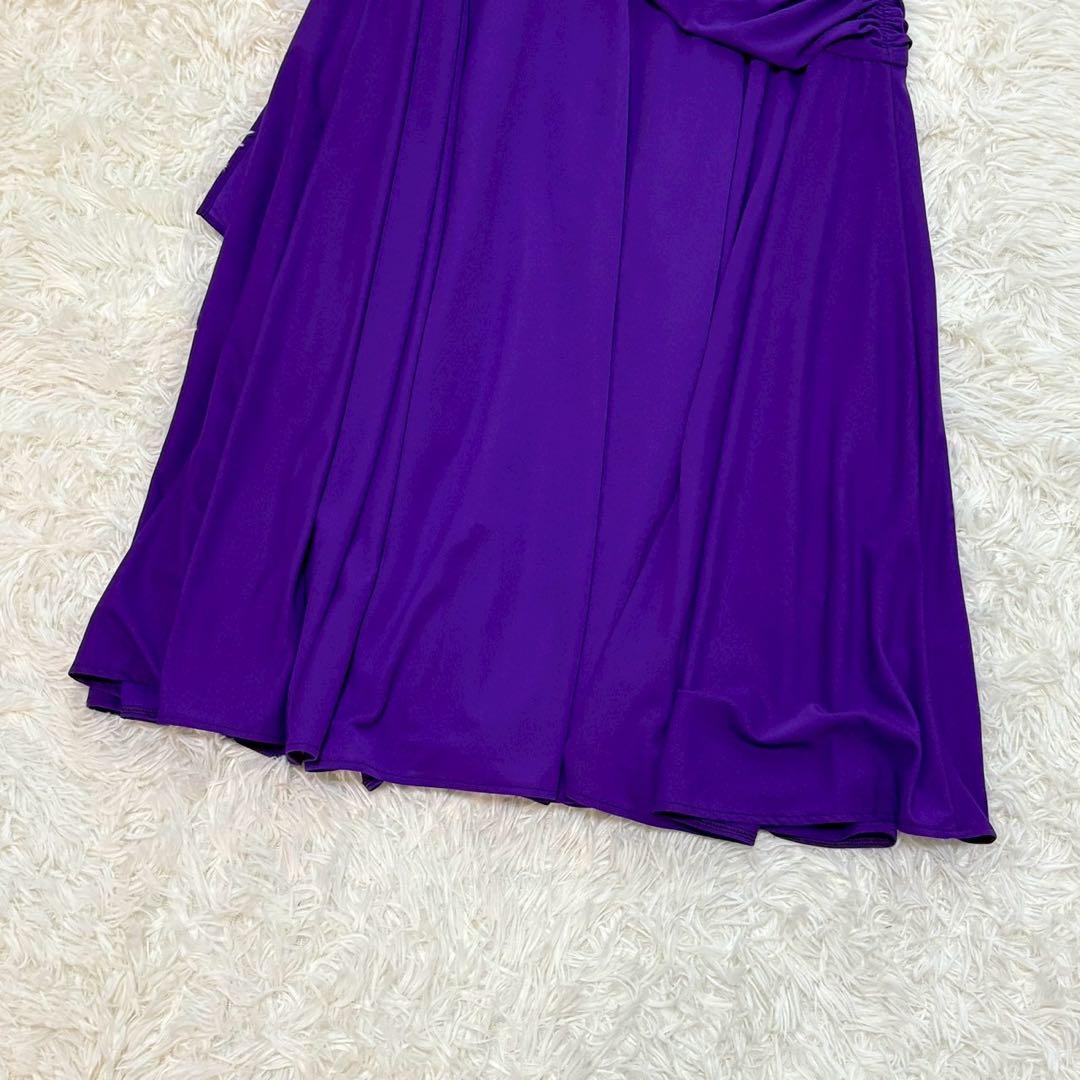 チャコット ロングフレアスカート 社交ダンス アシンメトリー シャーリング 上品