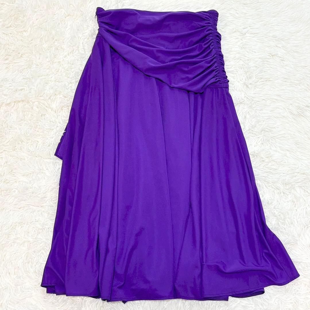 チャコット ロングフレアスカート 社交ダンス アシンメトリー シャーリング 上品