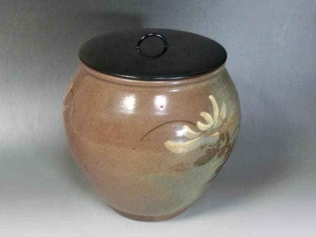水指■古い時代物 絵唐津 瀬戸 大正弐年 丸正今井 菊 骨董品■