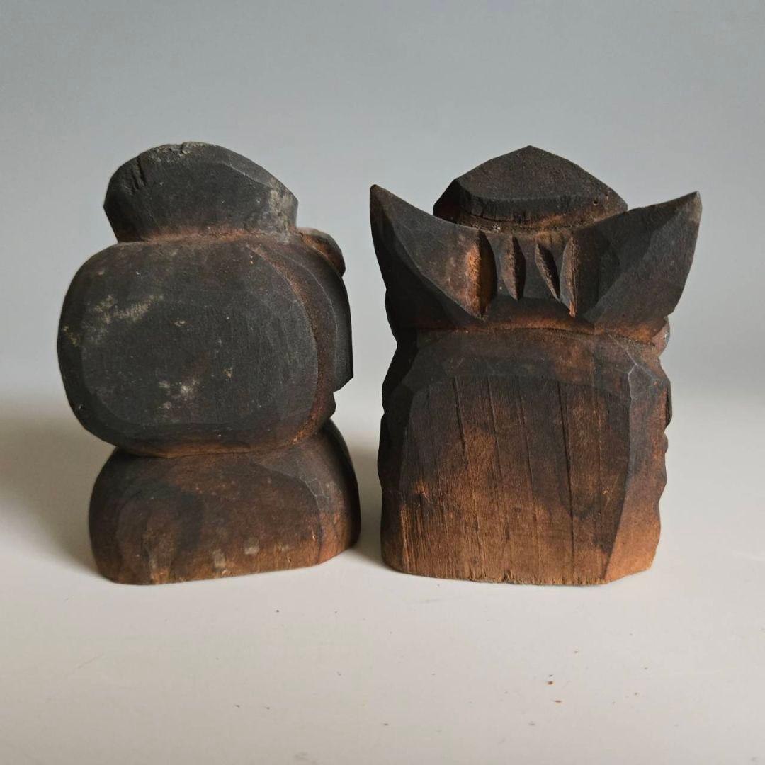 M-1248 木彫 恵比須大黒像 江戸時代 仏像