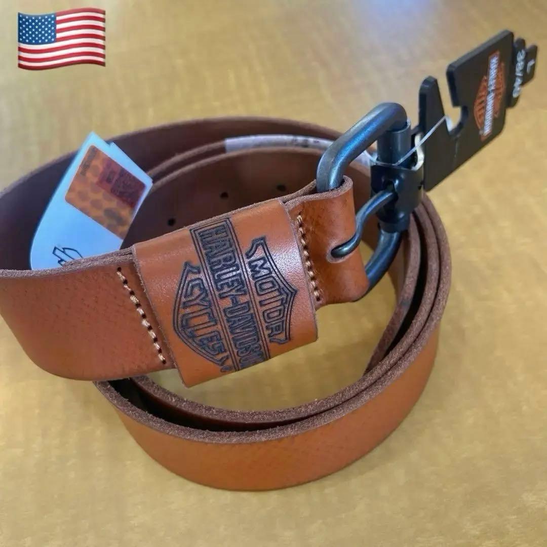 新品純正Harley-Davidson ハーレーロゴ付レザーベルト15000の品