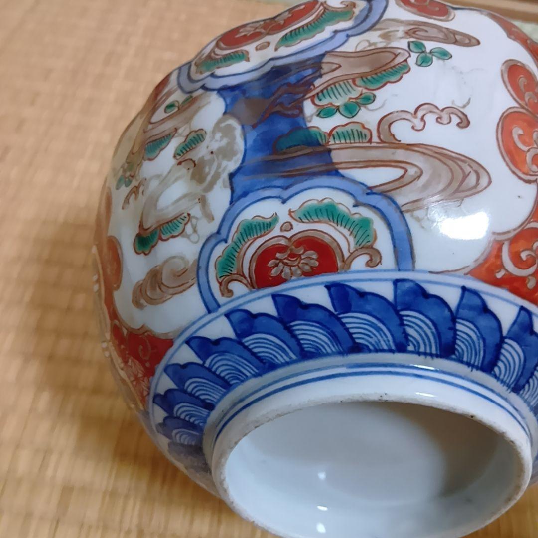 ①【古伊万里】骨董品 大皿 色絵 鉢 深鉢 伊万里 陶器 有田焼 希少 極美品
