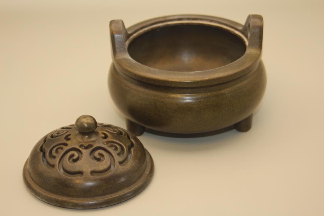 【海】中国　銅製香炉　宣字銘