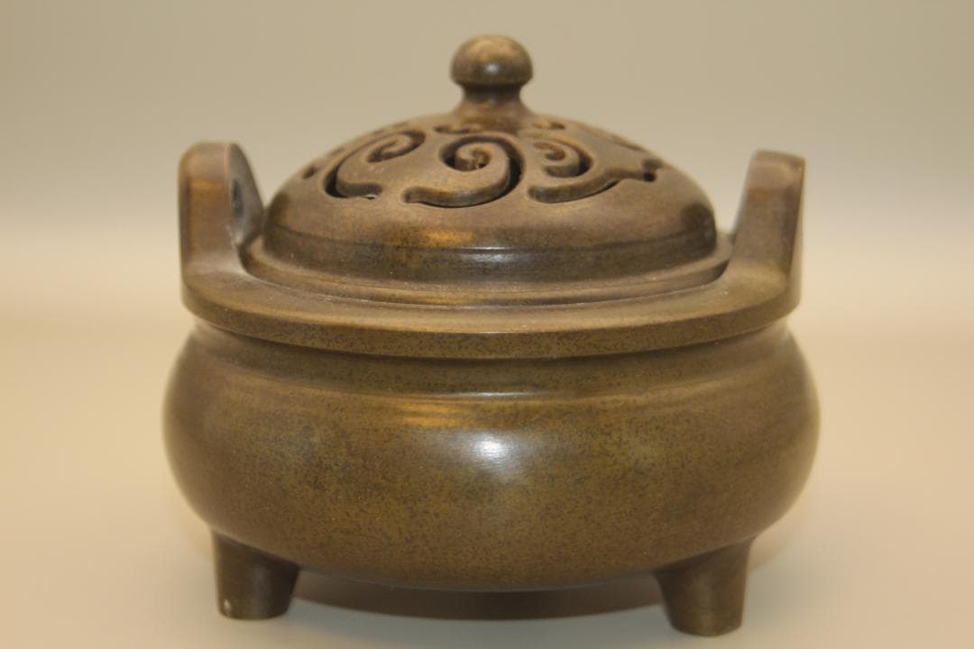 【海】中国　銅製香炉　宣字銘