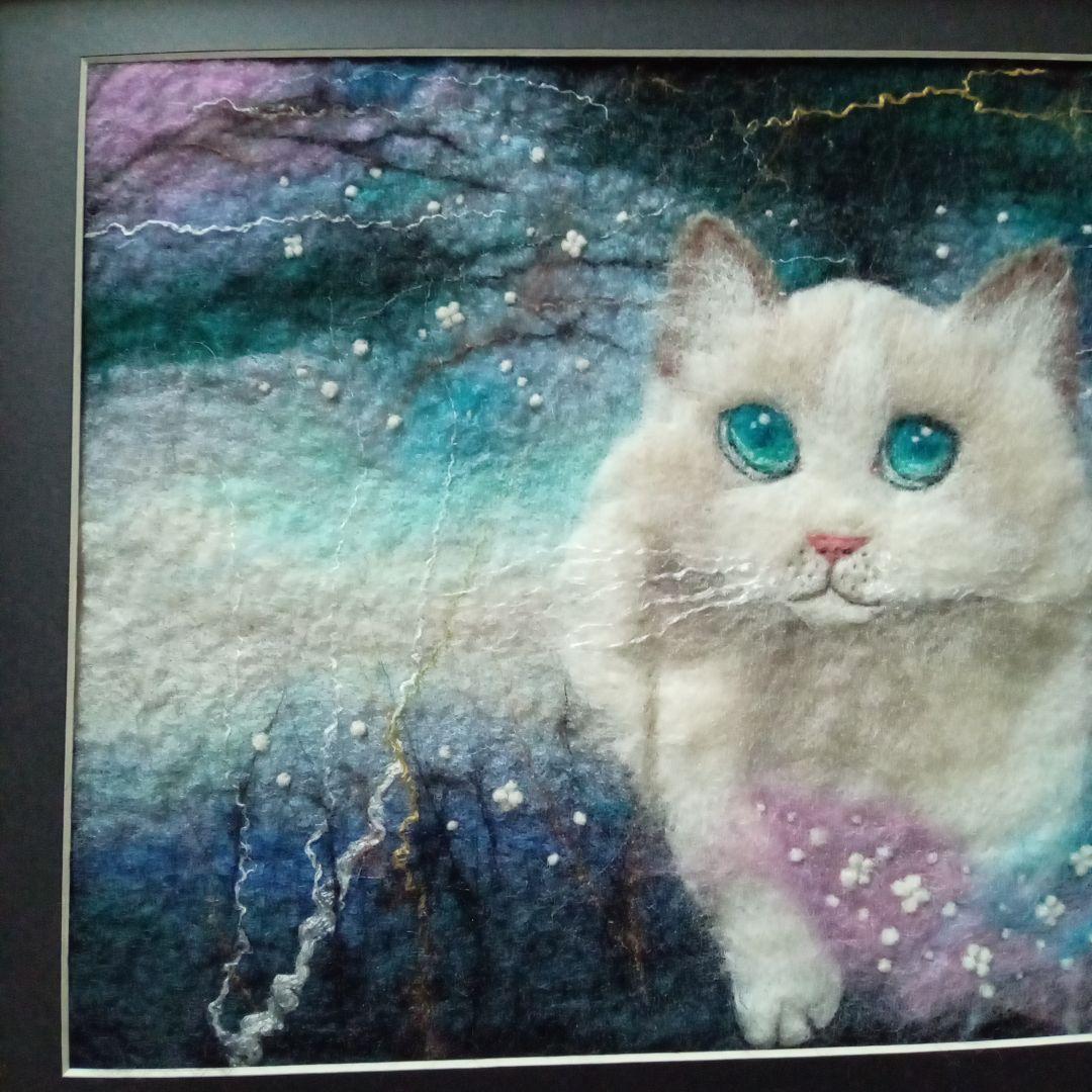 AIKA FELT 羊毛フェルト絵画　額絵「季節の変遷」　壁掛け/置き