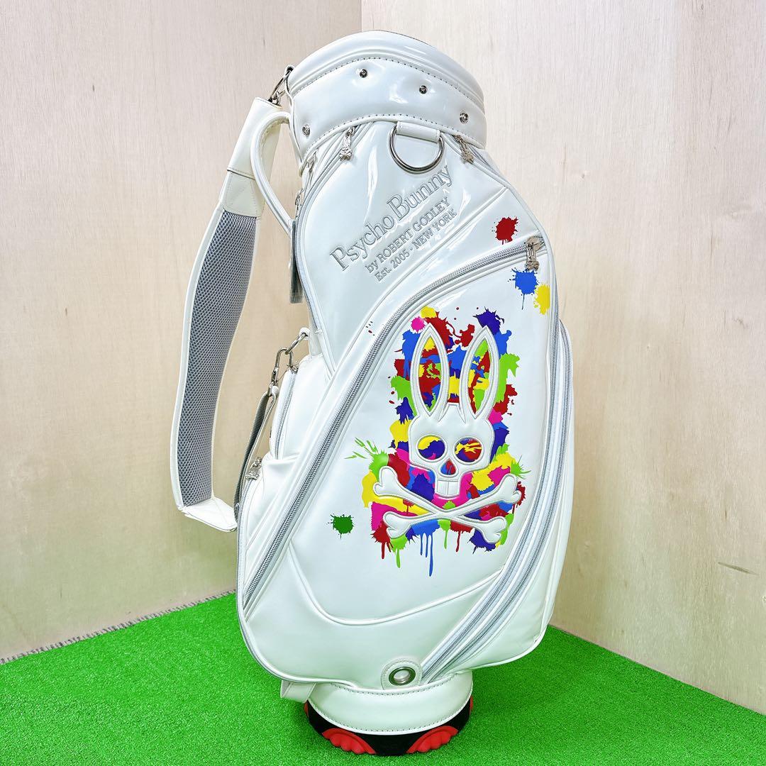 【数量限定品】 PsychoBunny キャディバッグ ホワイト エナメル 美品