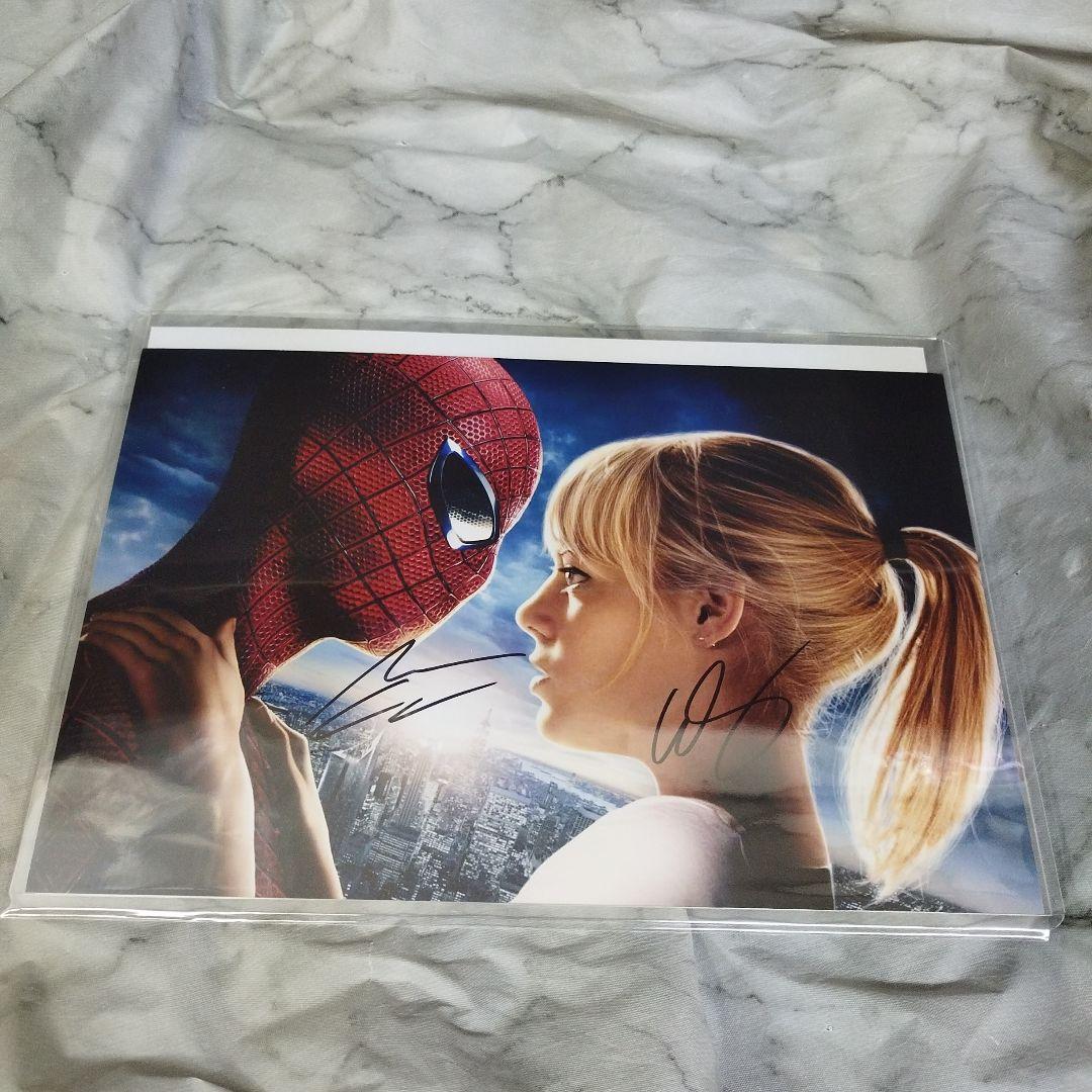 アンドリューガーフィールド&エマストーン 直筆サイン入りフォト スパイダーマン