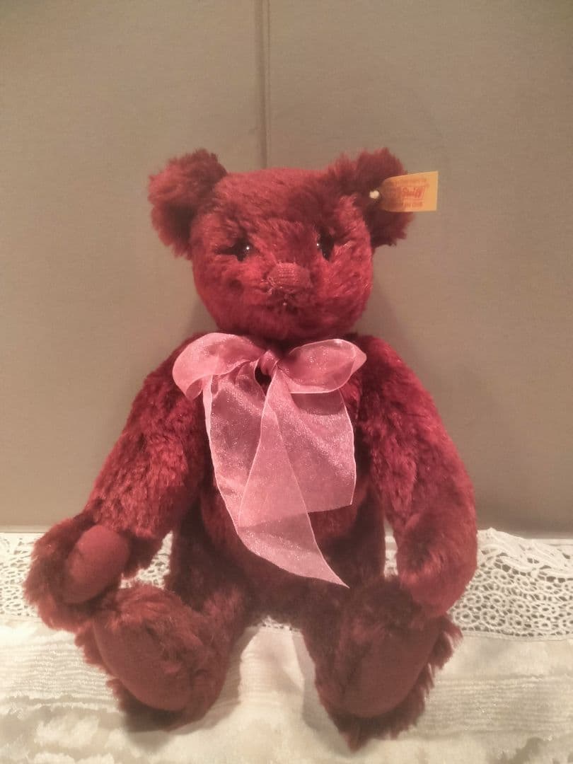 Steiffシュタイフクラッシック テディベアボルドー　ドイツ製新品同等