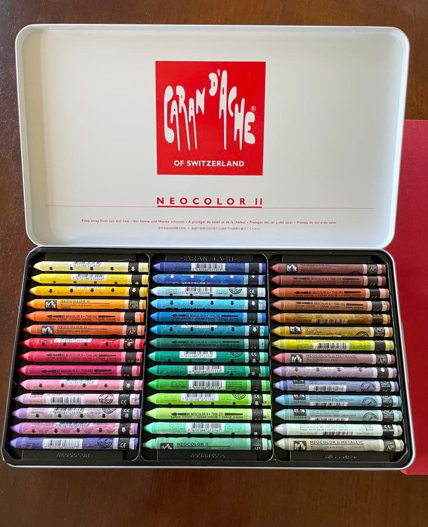 Caran d'Ache Neocolor126色缶入三段 スケッチブック18枚