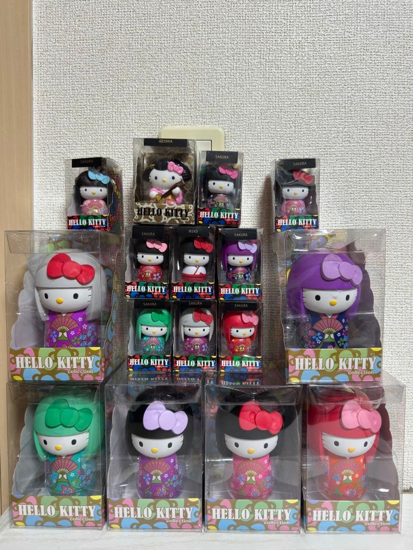 [レア] ハローキティ　こけし　コレクション　フルセット　キーホルダー　限定版