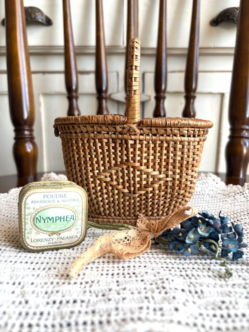 ♡ フランスアンティーク　ドールパニエ　人形用カゴ　プッペンパニエ　ハンドメイド