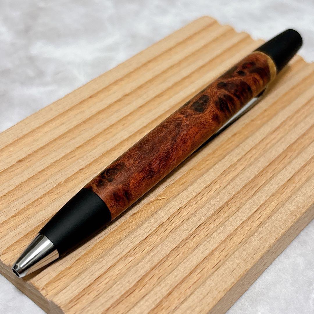 【24時間以内発送】野原工芸 特上花梨瘤源平 ボールペン ロータリー