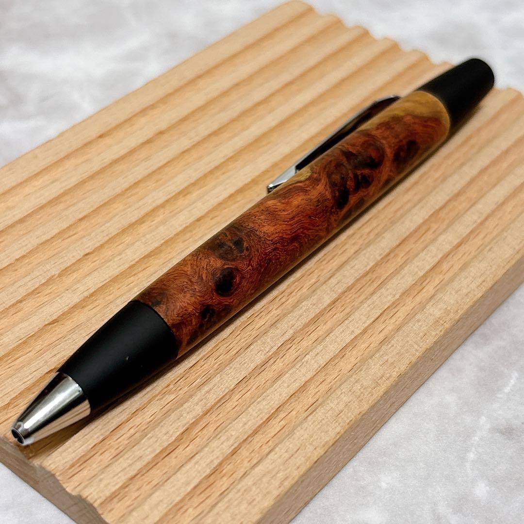 【24時間以内発送】野原工芸 特上花梨瘤源平 ボールペン ロータリー