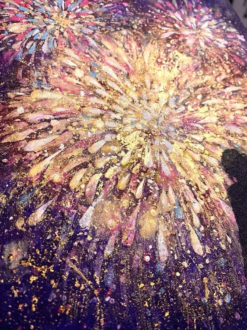 日本画 一点もの　花火／作：江川史織
