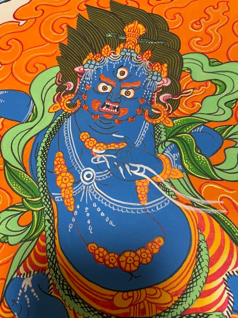 《 チベット密教　1点物 》 手描き　曼荼羅　マハーカーラ　破壊神　仏教　秘仏
