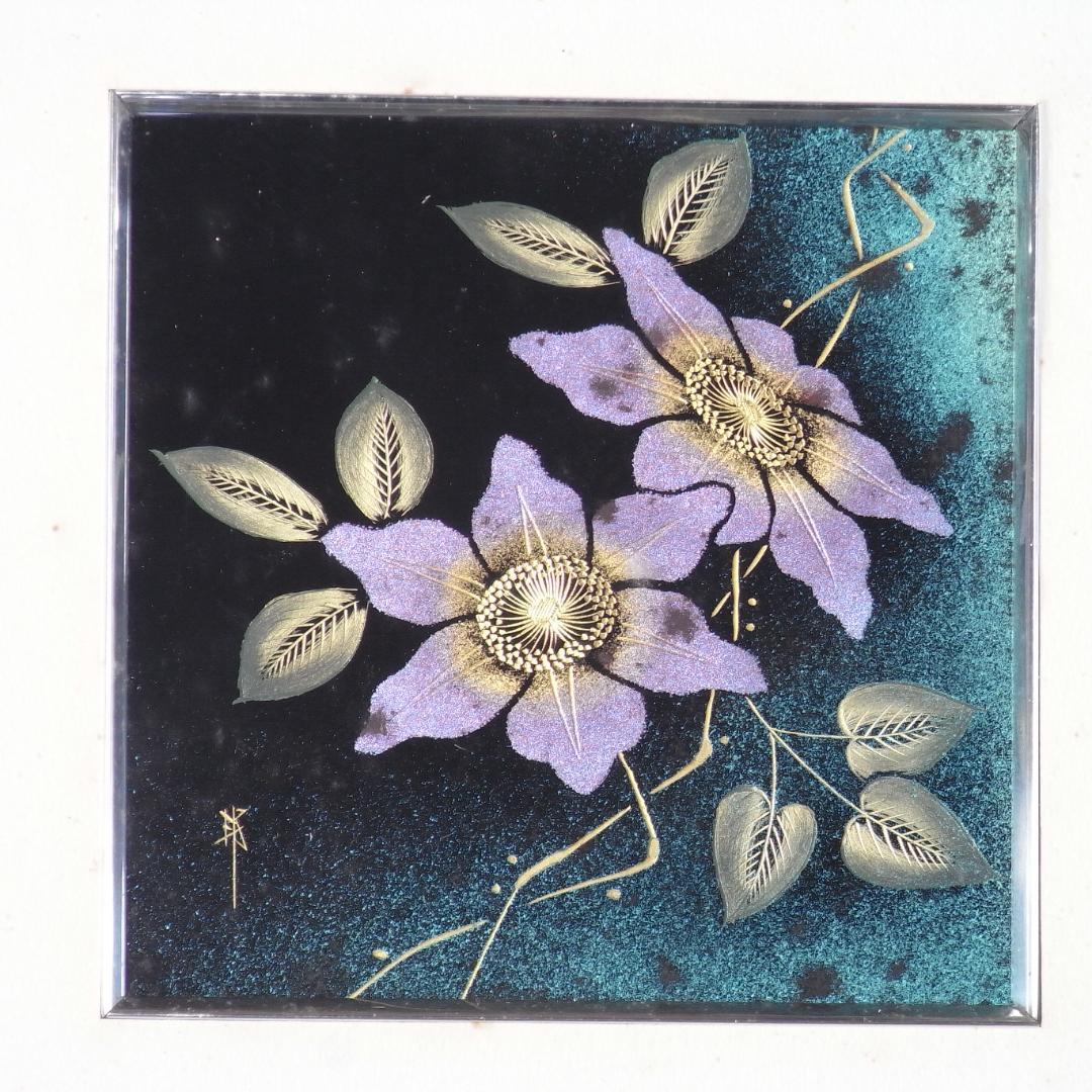 輪島塗(稲中)額装 漆芸画(古坂邦夫作)