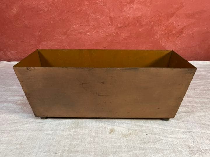 銅製アンティーク　角型アレンジ鉢