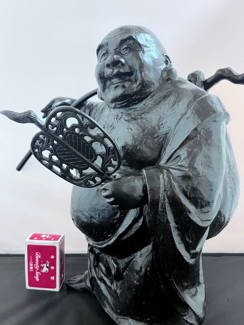 般若　純一郎　布袋尊 七福神　仏像 銅製　銅製　彫刻　置物　金運　縁起物　骨董
