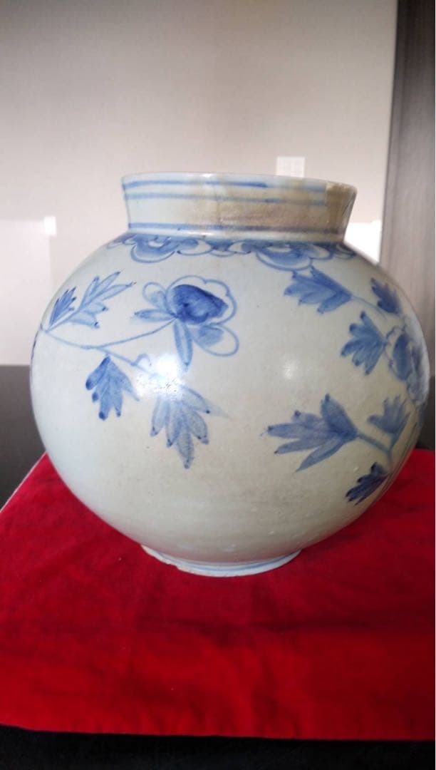 李朝　韓国美術　朝鮮美術　花器　中国古美術　染付　オブジェ