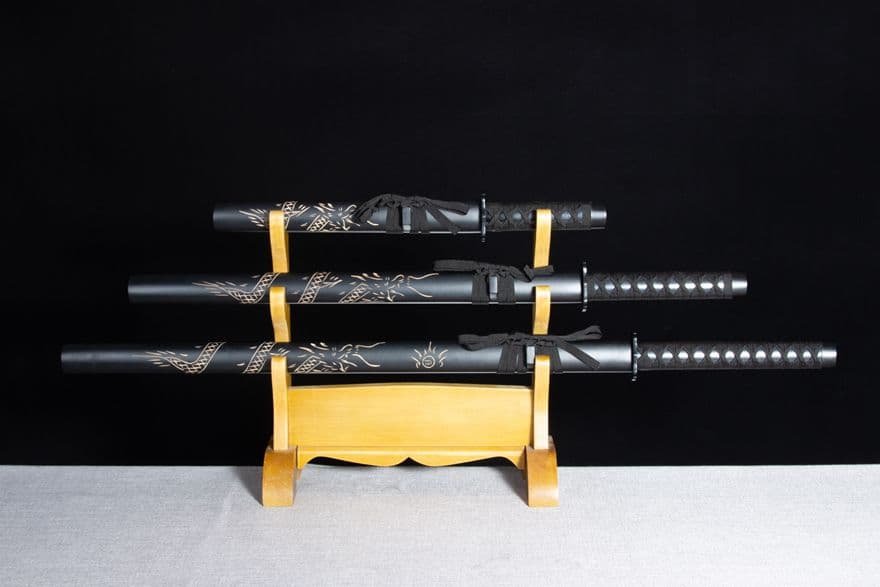 刻龍唐刀3点セット 武具　刀装具　日本刀　模造刀   居合刀