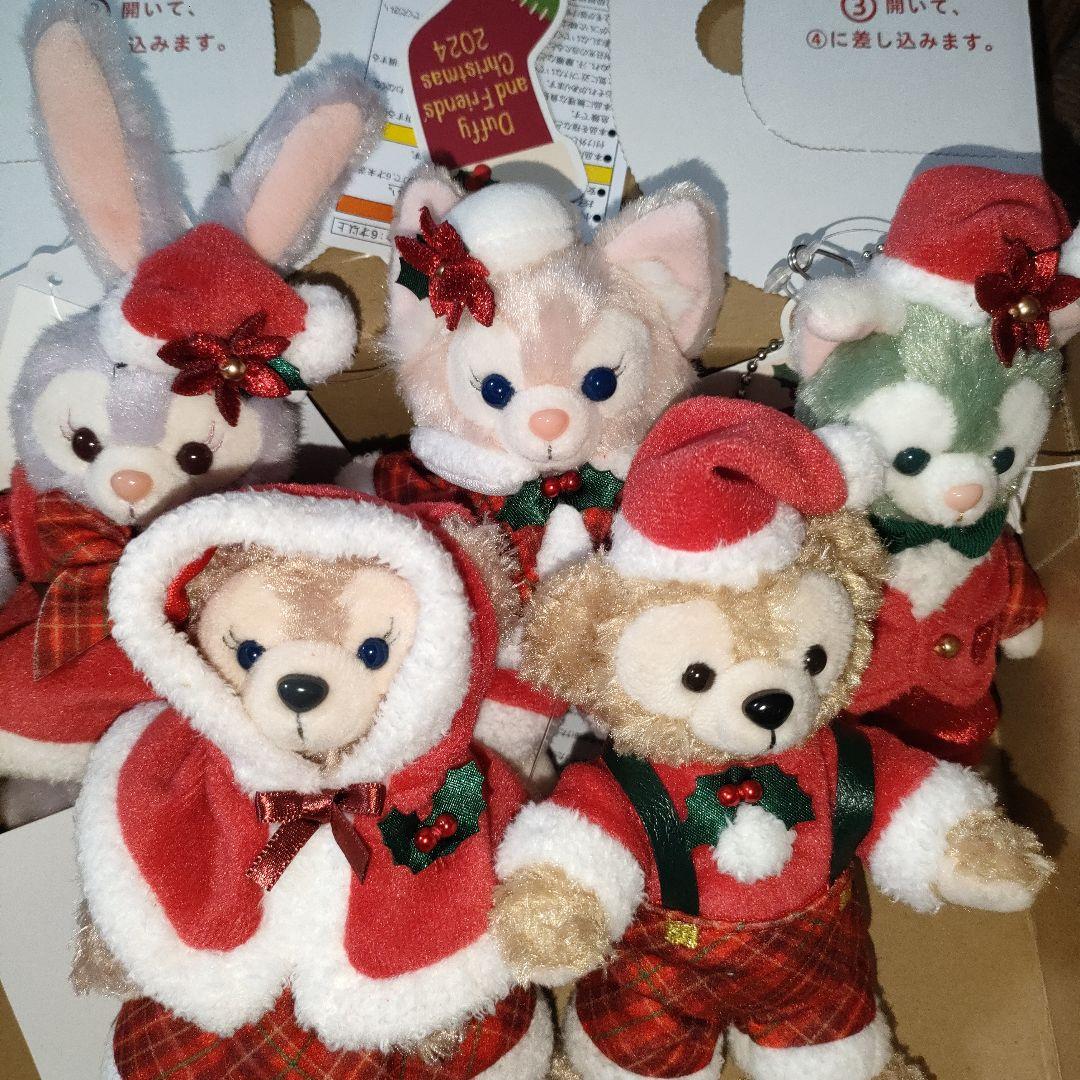 新品★ダッフィー&フレンズ クリスマス　ぬいぐるみバッジ　5点セット