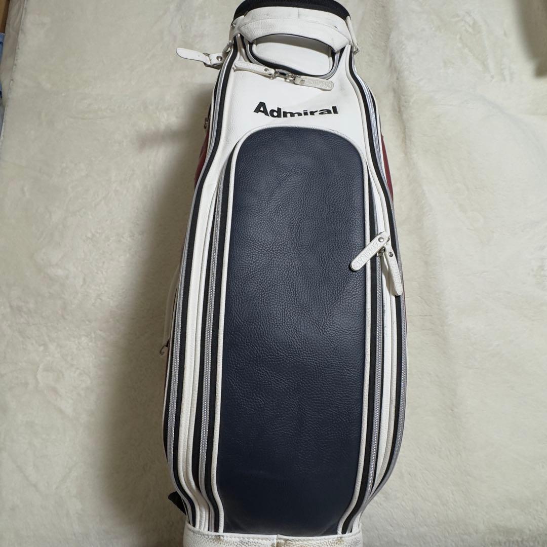 美品Admiral ゴルフ　キャリバッグ　ホワイト　カバーあり合皮