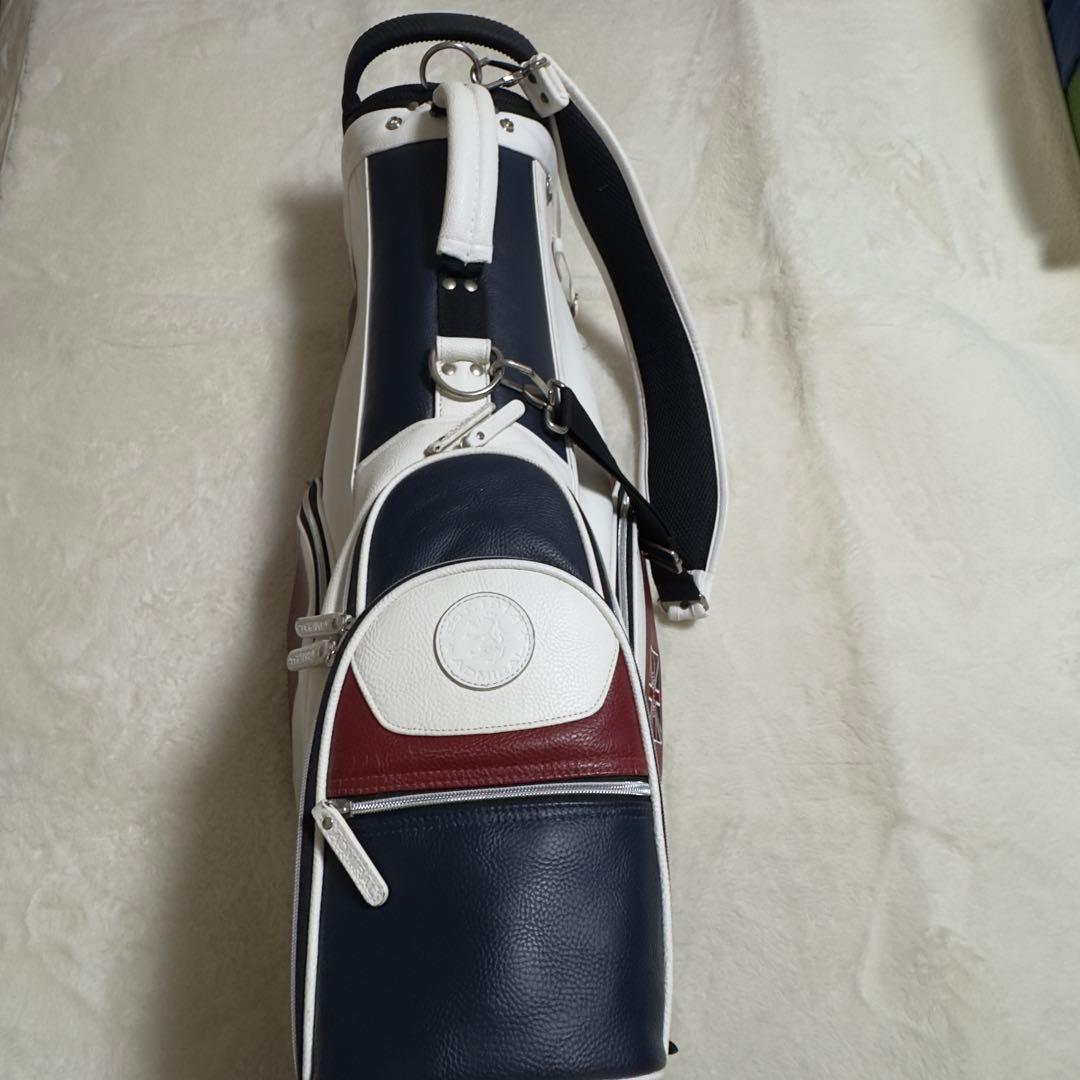 美品Admiral ゴルフ　キャリバッグ　ホワイト　カバーあり合皮