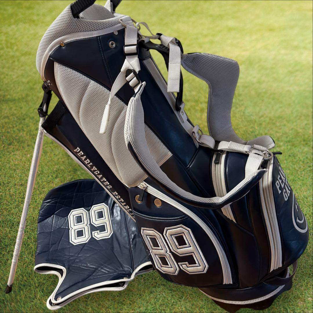 パーリーゲイツ　キャディバッグ　ショルダー式　スタンド式　軽量　紺　ネイビー