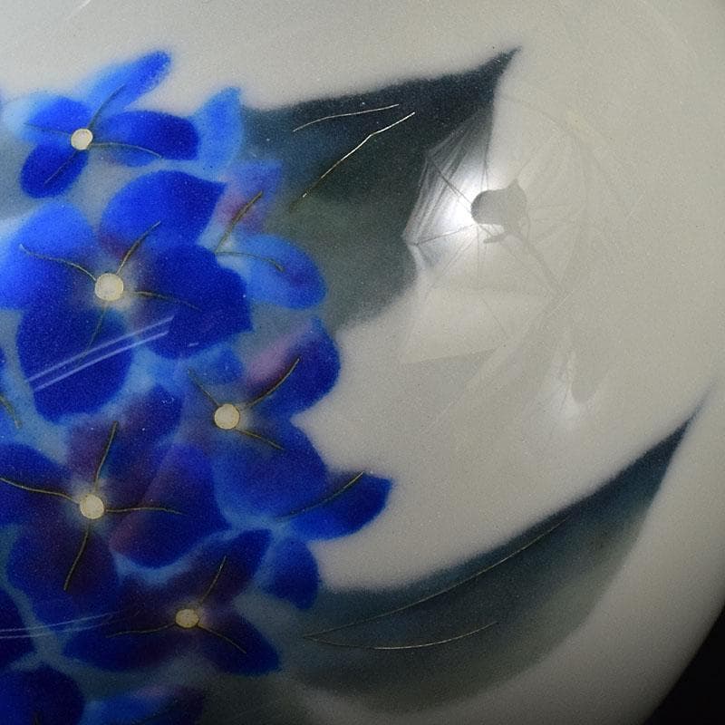 七宝焼　安藤七宝店　紫陽花文壺　花瓶　V　R8239H