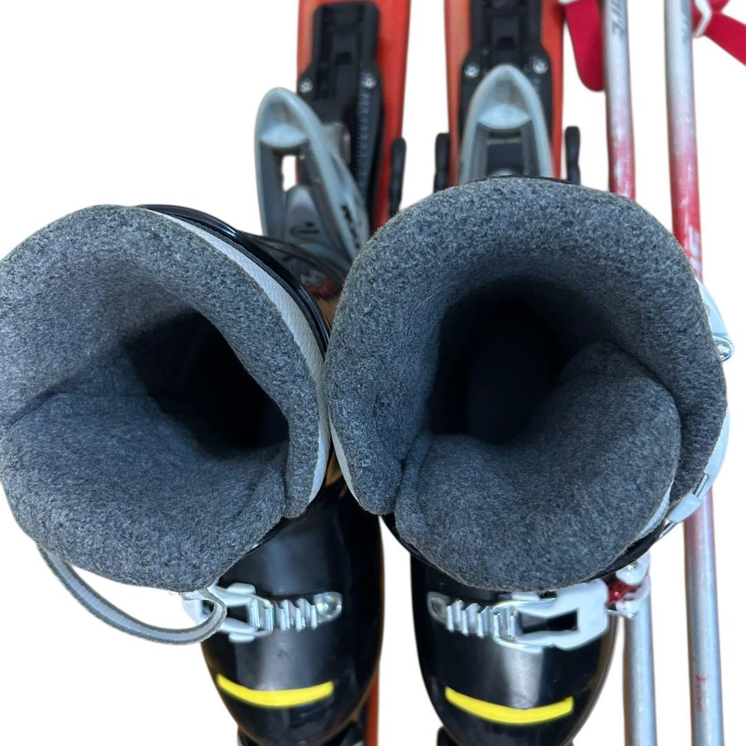 ⑥スキーブーツ、25cm280mmレディース大人女性セットスキー板、ストック3点