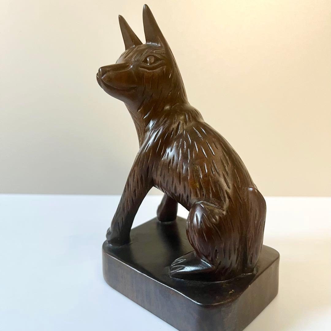 木　木製　木彫　木彫り　犬　置物