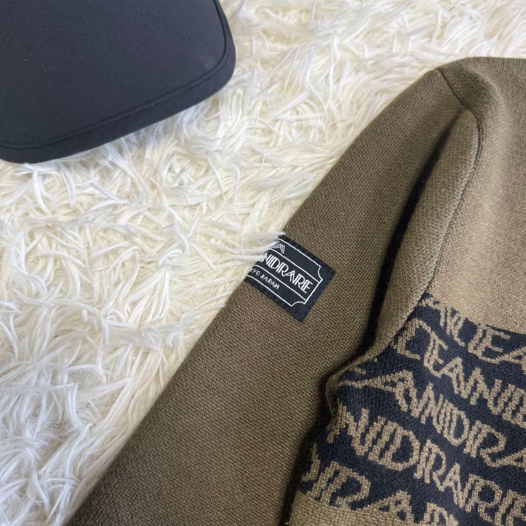 【エースアンドレア】美品♡ニットワンピース モックネック ロゴ 168S カーキ