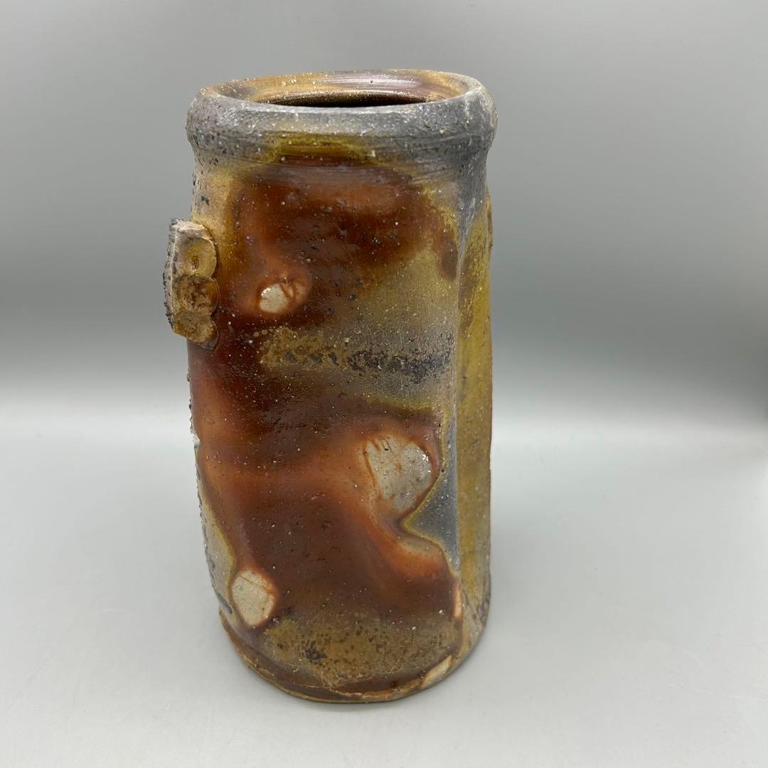 【森泰司　備前　花入　共箱】 花器　花瓶　骨董　アンティーク　インテリア