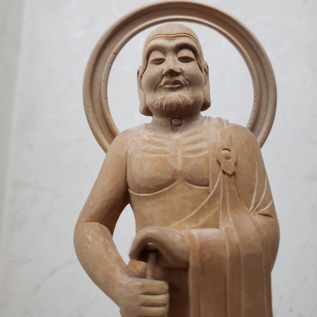 Ｂフライデー蔵出し特価★ヒバ材 跋陀婆羅菩薩像(バッタバラ)6.5寸★約30cm