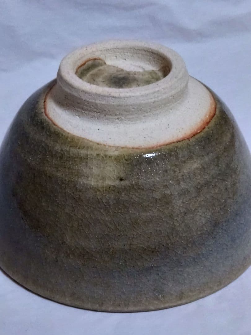 【三足の蛙】茶道具　水間焼　伏原窯　青磁　抹茶碗