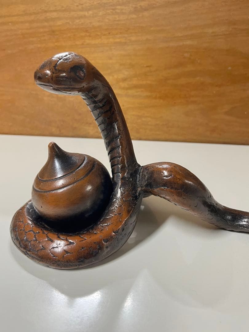 蛇　置物　アンティーク　金属　【匿名配送】