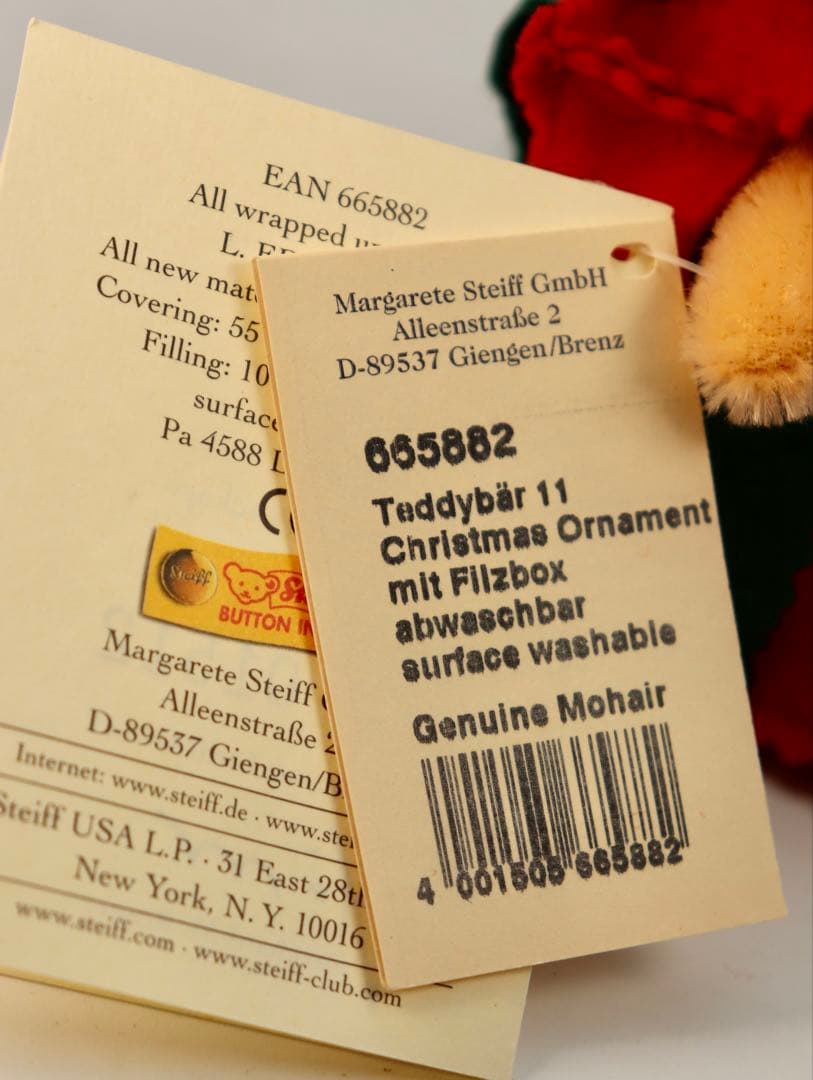 Teddybär Christmas Ornam. シュタイフ・オーナメントベア