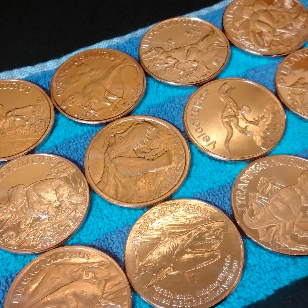 レア品 恐竜 銅貨 ラウンド 1オンス 純銅