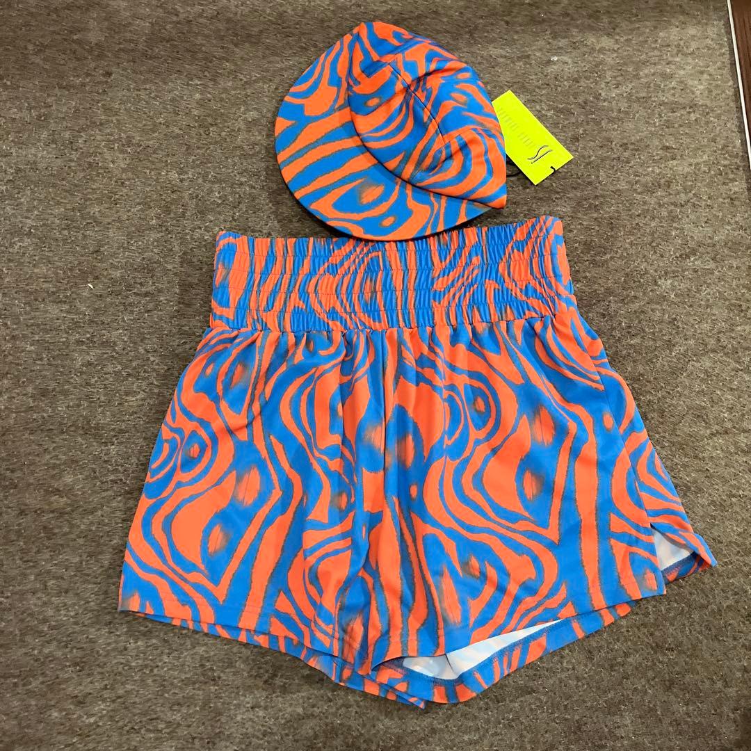 タグ付◆ジュンコシマダ◆オレンジ＆ブルー◆パンツとキャップ2点セット◆ダイエット