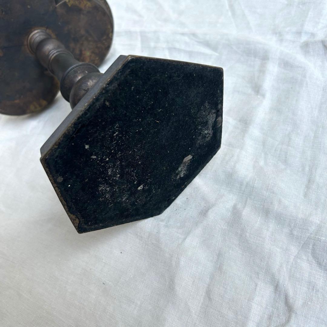 希少　フランスアンティーク 真鍮製 燭台 特大36cm 3つ葉　店舗什器　A